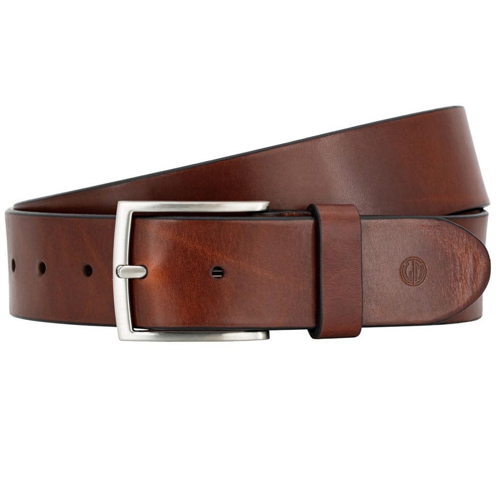 Lindenmann Men's Leather Belt Cognac 1000493 Brown