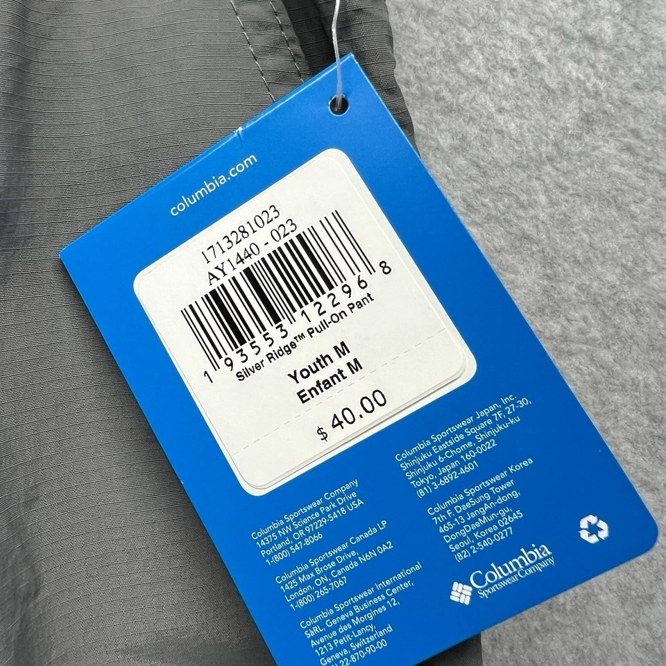 Pantalones Columbia Juveniles Medianos Plateados Ridge Pull On Cargo Nylon Ripstop Foto 2 de 4