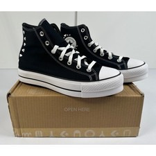 Converse Chuck Taylor All Star Lift Platform Sneaker Black Size W10.5 M8.5 NIB 