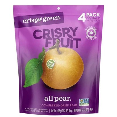 All Pear Freeze Dried Fruit 4 Count By Crispy Green