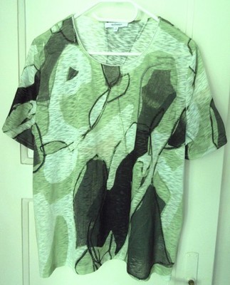 Damen T-Shirt, Steilmann Edition, Gr.48/50 XL, mehrfarbig,grün