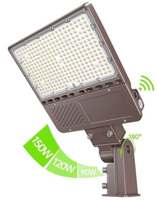 LED Parking Lot Light 150W 120W 90W Adjustable with Photocell -Slip Fitter Mount