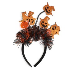 Classic Pumpkins Pattern Headband for Halloween 4.72" Diameter Black Orange 1 Pc