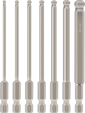 7Pcs SAE Ball End Hex Screwdriver Bit Set Hex Head Allen Wrench Drill Bit Set 5/