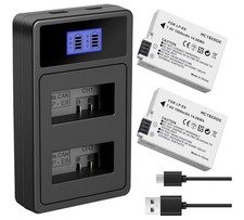 2-Pack LP-E8 Rechargeable Batteries with Dual Slot Charger Canon T2i T3i T4i T5i