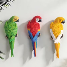 Handgefertigter Papagei Resin Skulptur – Bunte Deko für Haus & Garten