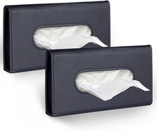 Car Tissue Holder, 2 Pack Sun Visor Napkin Premium Black 
