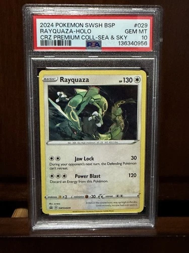 2024 POKEMON SWSH BLACK STAR PROMO #029 RAYQUAZA-HOLO PSA 10