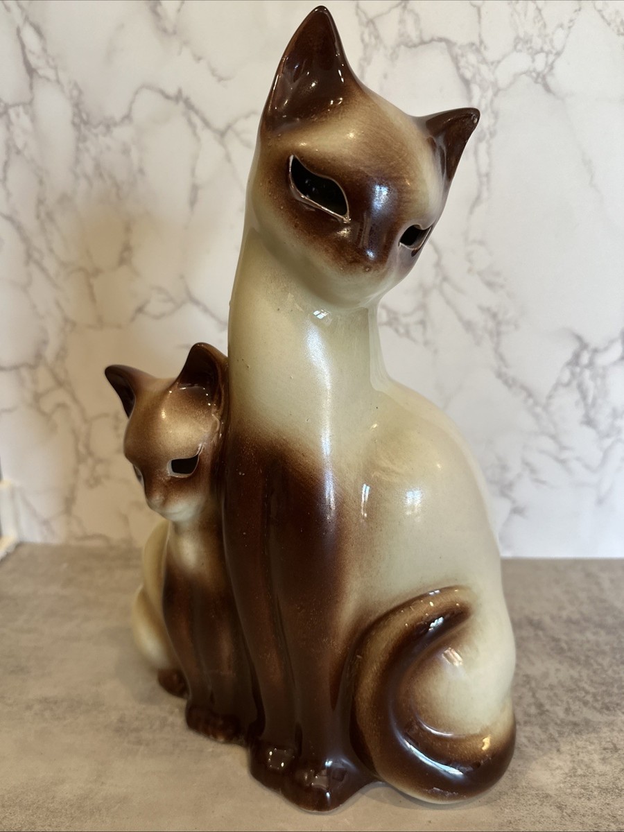 Vintage Mid Century Kron Ceramic Siamese Cats Lamp MCM. Works. | eBay