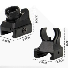 Low Iron Steel Front Rear Sight Set Picatinny Diopter Metal Black Low Iron Steel Front Rear Sight Set Picatinny Diopter Metal Black