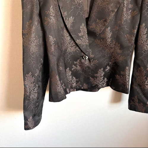 Givenchy 90s Vintage Jacquard Blazer Black Brown Rayon Size 40 Rare - 第 4/11 張圖片