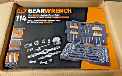 Gearwrench 114 Piece SAE/Metric Ratcheting Tap & Die Set 82812 - Image 1 of 4