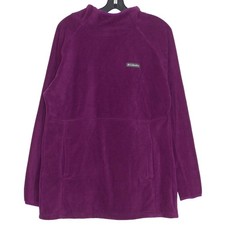 Columbia Womens Sweater Basin Trail Fleece Pullover Hooded Purple Size Large FL