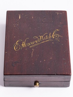 Antique E. Howard Watch Co. Wooden Pocket Watch Box w/Green Lining!