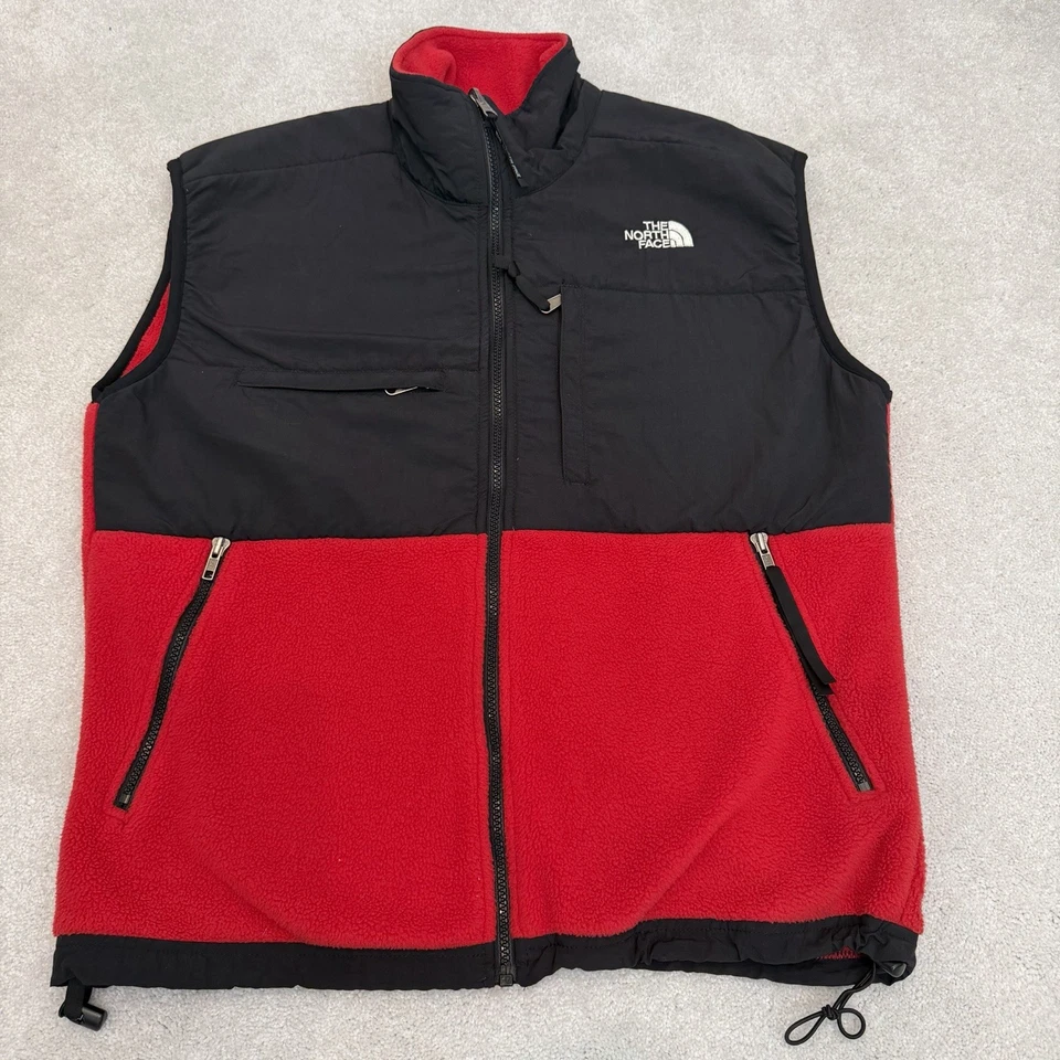 The North Face Vest Denali Men's Medium Red Fleece Full Zip Pockets Made in USA - Image 4 of 4