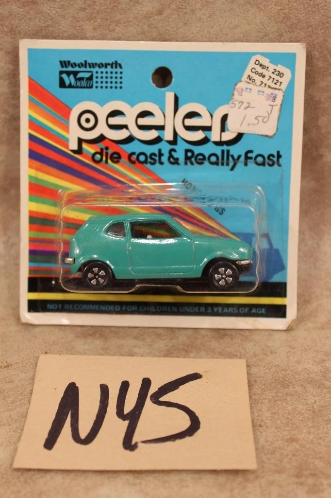 N45 RARE VINTAGE PLAYART PEELERS DIECAST HONDA Z GS Lt. Blue W WHITE INT CAR MOC