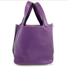 Hermes Handbag Picotin Lock PM Bag Anemone Purple Taurillon Clemence Leather 99