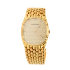 Vintage Audemars Piguet Cobra 18K Gold Diamond Dial Integral Bracelet Watch
