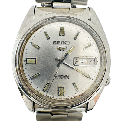 Vintage 37mm 1980s Seiko 5 Explorer Dial Men's Automatic