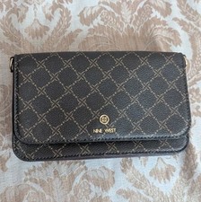 NINE WEST Womens Brown Crossbody Bag Wallet Purse Business Handbag Diamond
