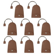 Car Key Case, 8 Pcs PU Leather Key Pouch Keychain Bag Sleeve, Brown