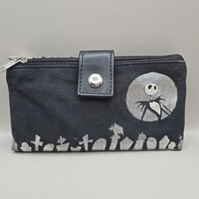 Disney TNBC The Nightmare Before Christmas Black Silver Wallet Jack Cemetery
