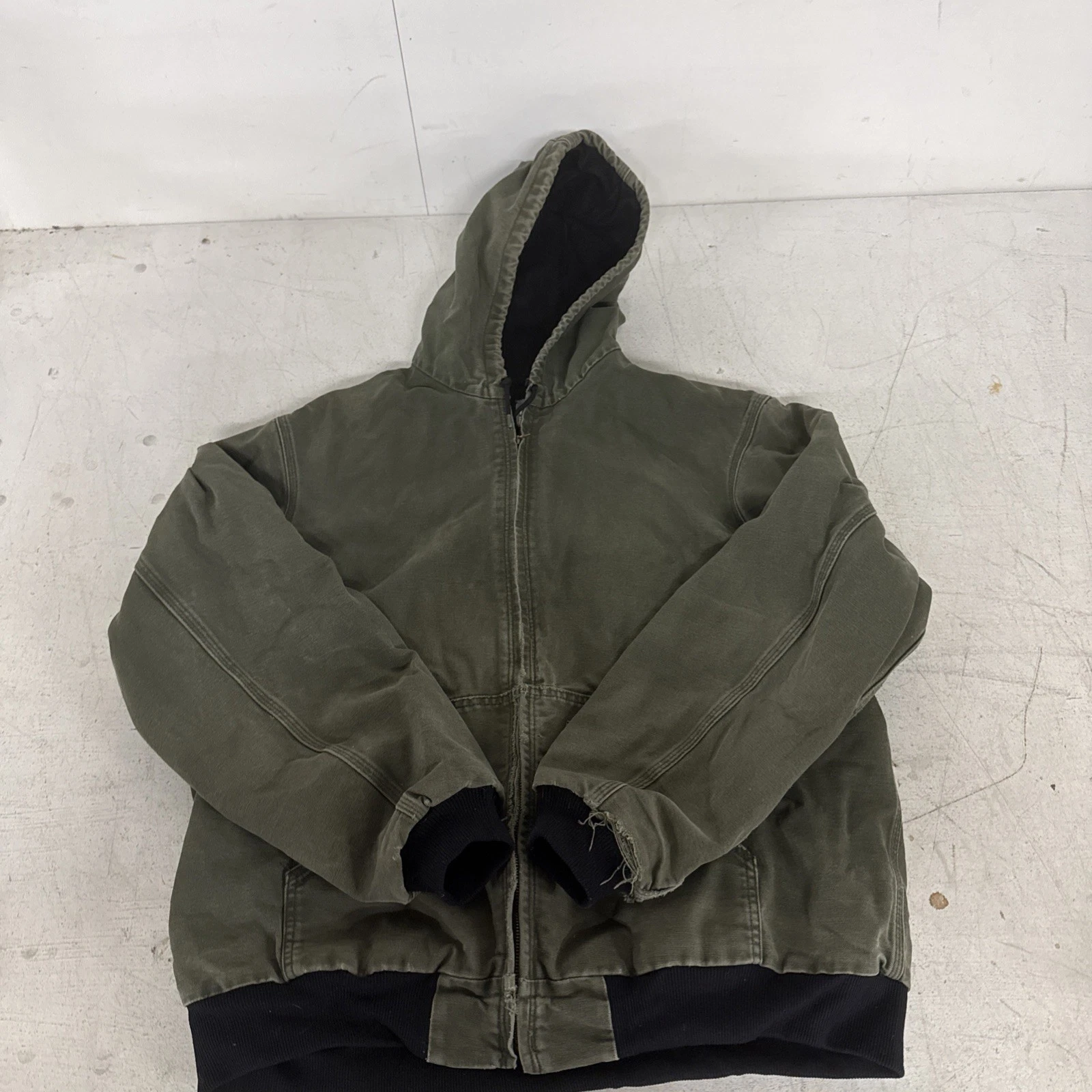 Carhartt Green Active Jacket Thermal Lined Mens 2xl TalJ131 GRN Green Distressed