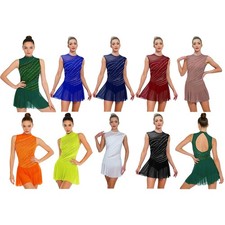 Women Sleeveless Ruched Lyrical Dance Costume Dresses Sleeveless Ballet Leotard