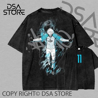 Wearova Isagi Yoichi Oversized Washed T-Shirt   Blue Lock Limited Edition