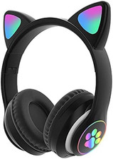 Kids Bluetooth Wireless Over-Ear Cat Ear Headphones with Microphone for Kids Tee