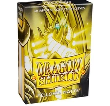 Japanese Matte Yellow Case Display Dragon Shield Sleeves - 10x 60 ct Packs