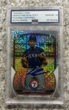 2023 Bowman Chrome Sebastian Walcott BCP-189 Mega Mojo Auto PSA/DNA 10 Rangers