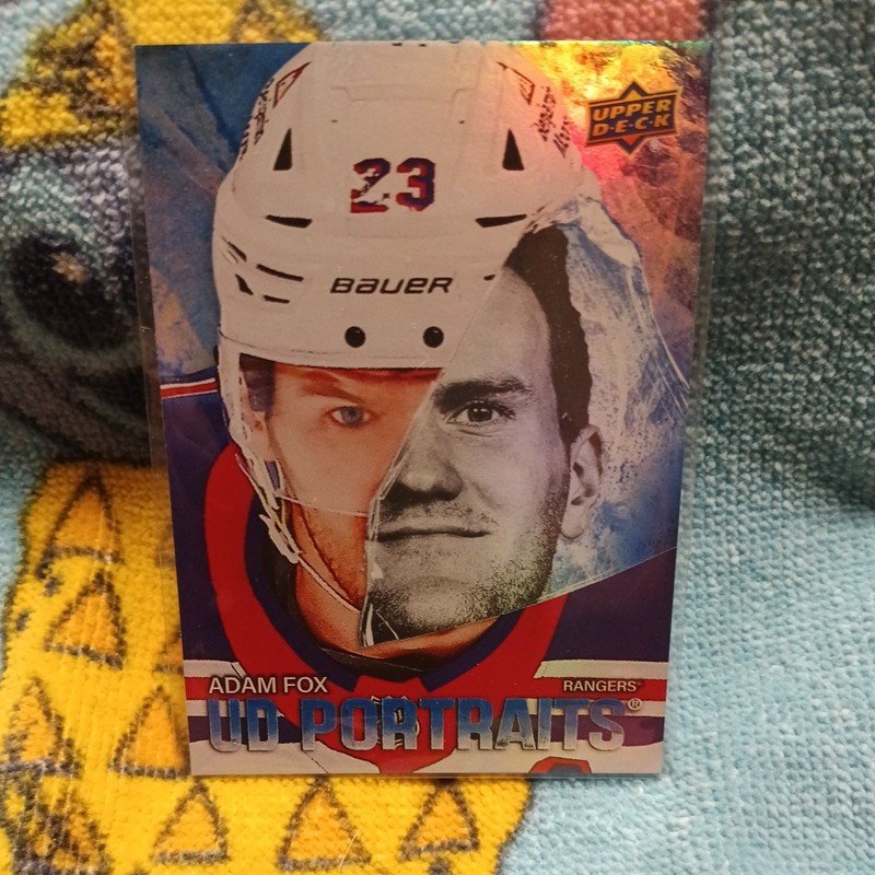 2025-26 Upper Deck Series 1 UD Portraits Adam Fox # P-2 New York Rangers 