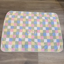 Parents Choice Pastel Square Blocks Baby Blanket Duck Bear