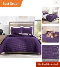 Reversible King Size Quilt Bedding Set with Pillow Shams, Lightweight Quilts ...