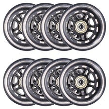 Inline Skate Wheels with Bearings, 80mm, 8Pack, Black Transparent for Scooter
