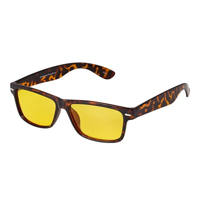 Schildpatt Gestell Nachtfahren Brille Entspiegelt Gelbe Gläser Sonnenbrille Poliert