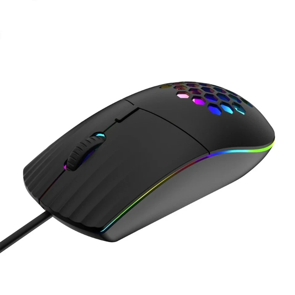 RGB Glowing Lights Type-C Wired Gaming Mouse For PC MacBook Laptop 1600 DPI - Image 2 of 4