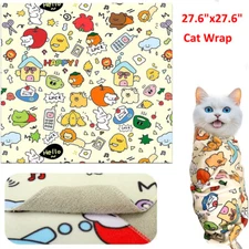 27.6" X 27.6" Cat Grooming Wrap Self-Adherent Anti-Scratch Swaddle Restraint Bag