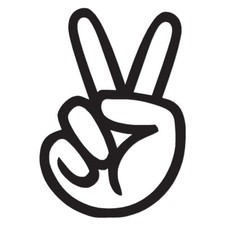 Peace Sign Hand - Vinyl Decal Sticker - Multiple Color  Sizes - ebn511