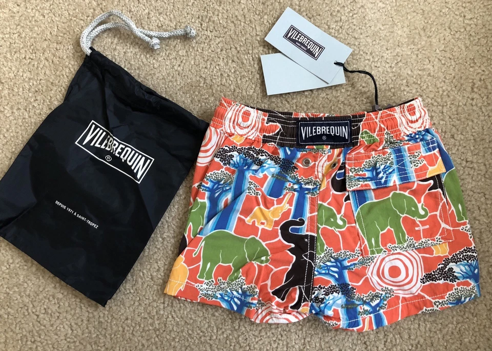 New w Tags & Bag Authentic VILEBREQUIN Swim Trunks 2 YEARS Kids Unisex ELEPHANTS - Image 2 of 4