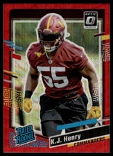 2023 Donruss Optic Red Wave K.J. Henry Rookie Washington Commanders #400
