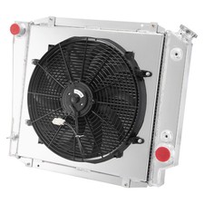 4 Row Aluminum Radiator Shroud Fan For 1966-77 Ford Early Bronco 302 5.0l V8