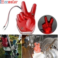 Red LED Brake Stop Tail Light Victory Hand for Chopper Bobber Cafe Racer Cruiser