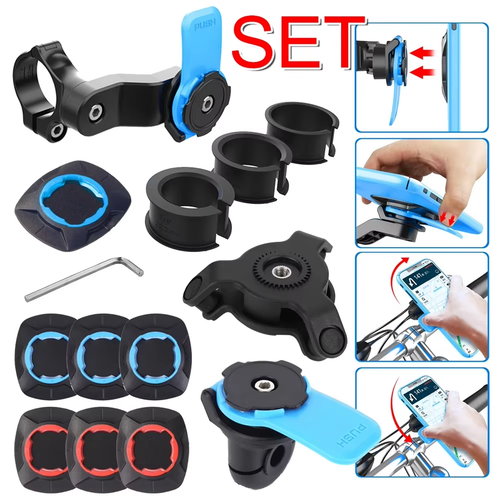 Supporto Telefono Moto Bici 360° Girevole Quad Lock Mount Navigazione Sicura UK - Foto 2 di 38
