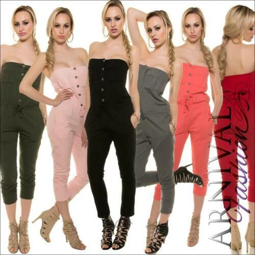 Solid Pattern 100% Cotton Jumpsuits, Rompers & Playsuits for Women