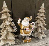 Clayre & Eef Weihnachtsmann Nikolaus 20Cm Braun Weiß Weihnachten Dekoration