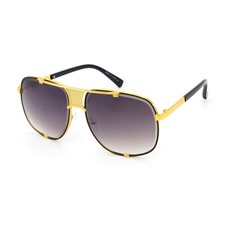 Designer Oversized Square Aviators Metal bar Fashion Men's Women's Sunglasses