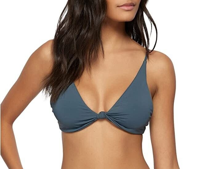 Top de bikini para mujer O'NEILL sólidos de agua salada pismo, pizarra, X-grande