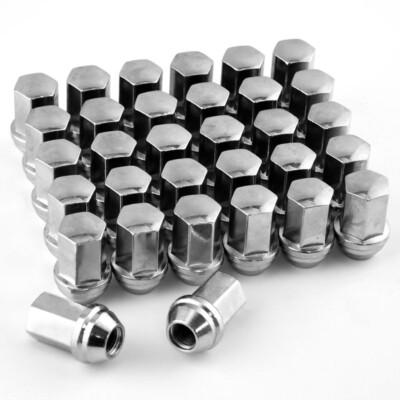 Set of 32 Chrome Wheel Lug Nut For Chevy 09-20 Silverado 2500 3500 14x1.5 NJ A12